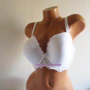 38DD VICTORIAS SECRET Dream Angels Lined Demi Bra Smooth White